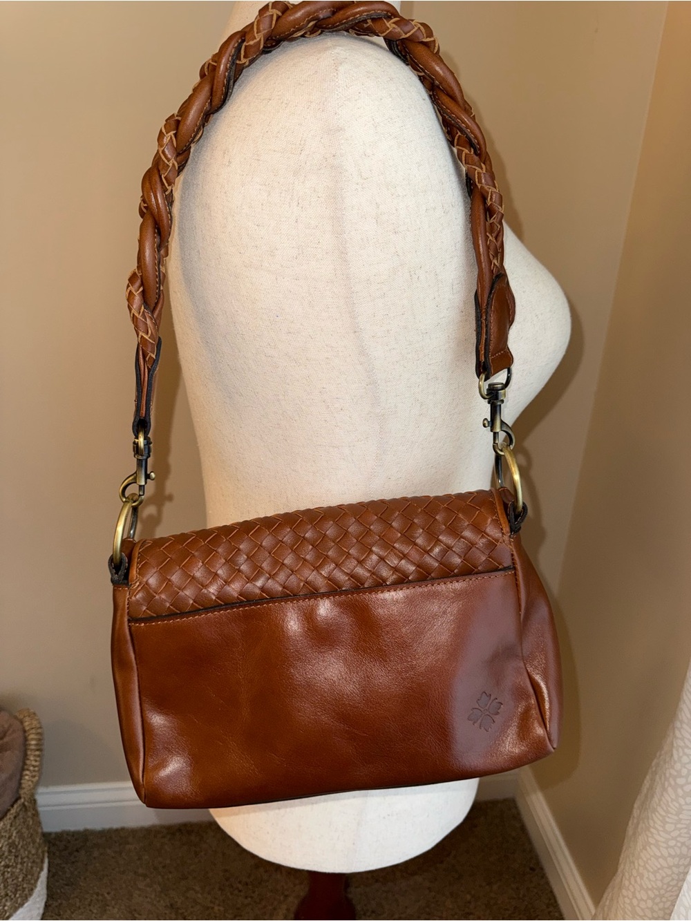 Patricia Nash Chestnut Braided Leather Shoulder Bag - Picture 2 of 8